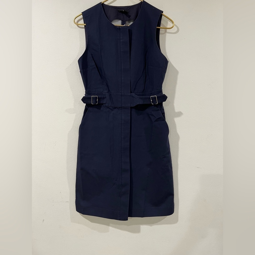 J.Crew Navy  blue  sleeves Dress  size 4 Heavyweight Cotton